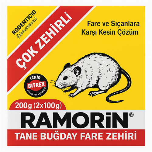 RAMORİN TANE BUĞDAY FARE ZEHİRİ YEMİ 2 x 100 = 200 gr